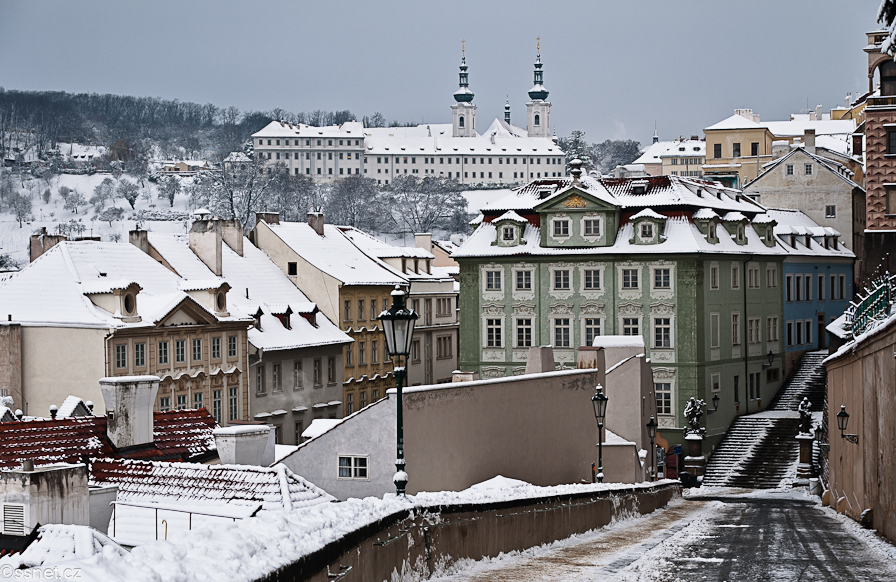 Petrin and Prague Castle - the first snow