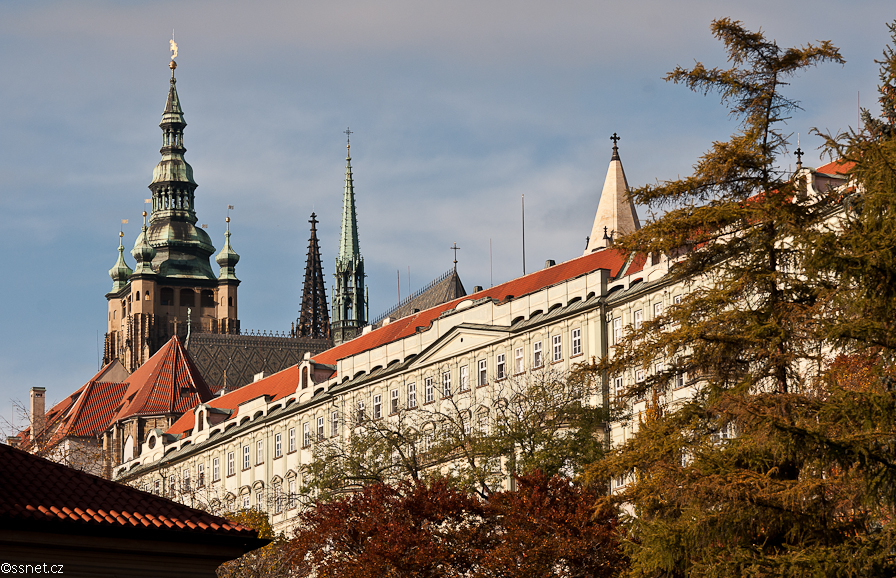 Towers and roofs in historic Prague