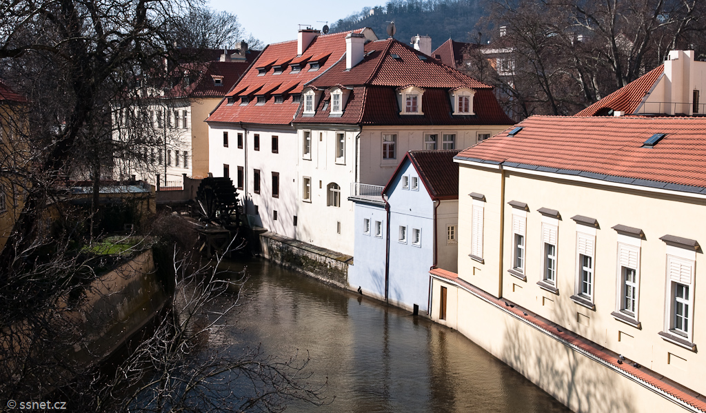 Prague Kampa,Historic mill in Certovka