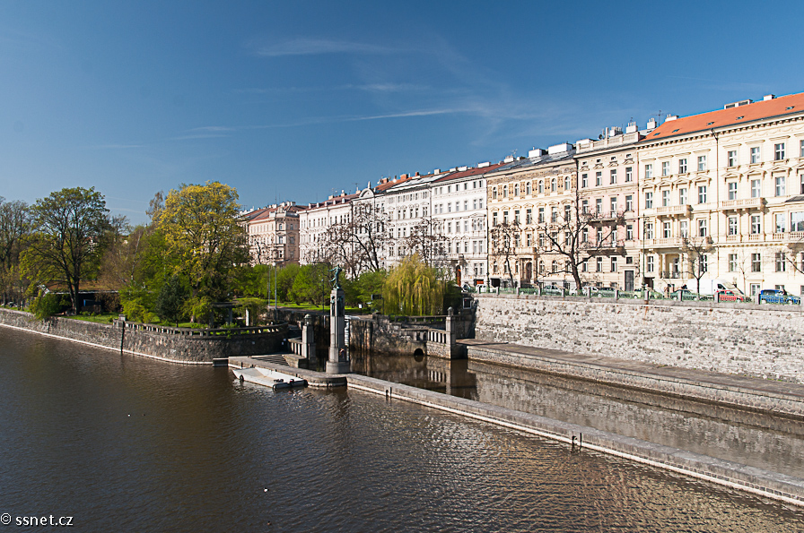 Embankment of the Vltava River in Prague